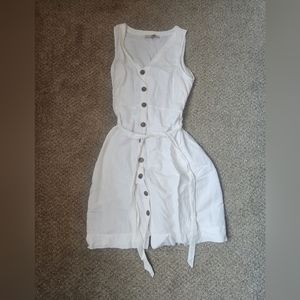 White Button Up Loft Dress